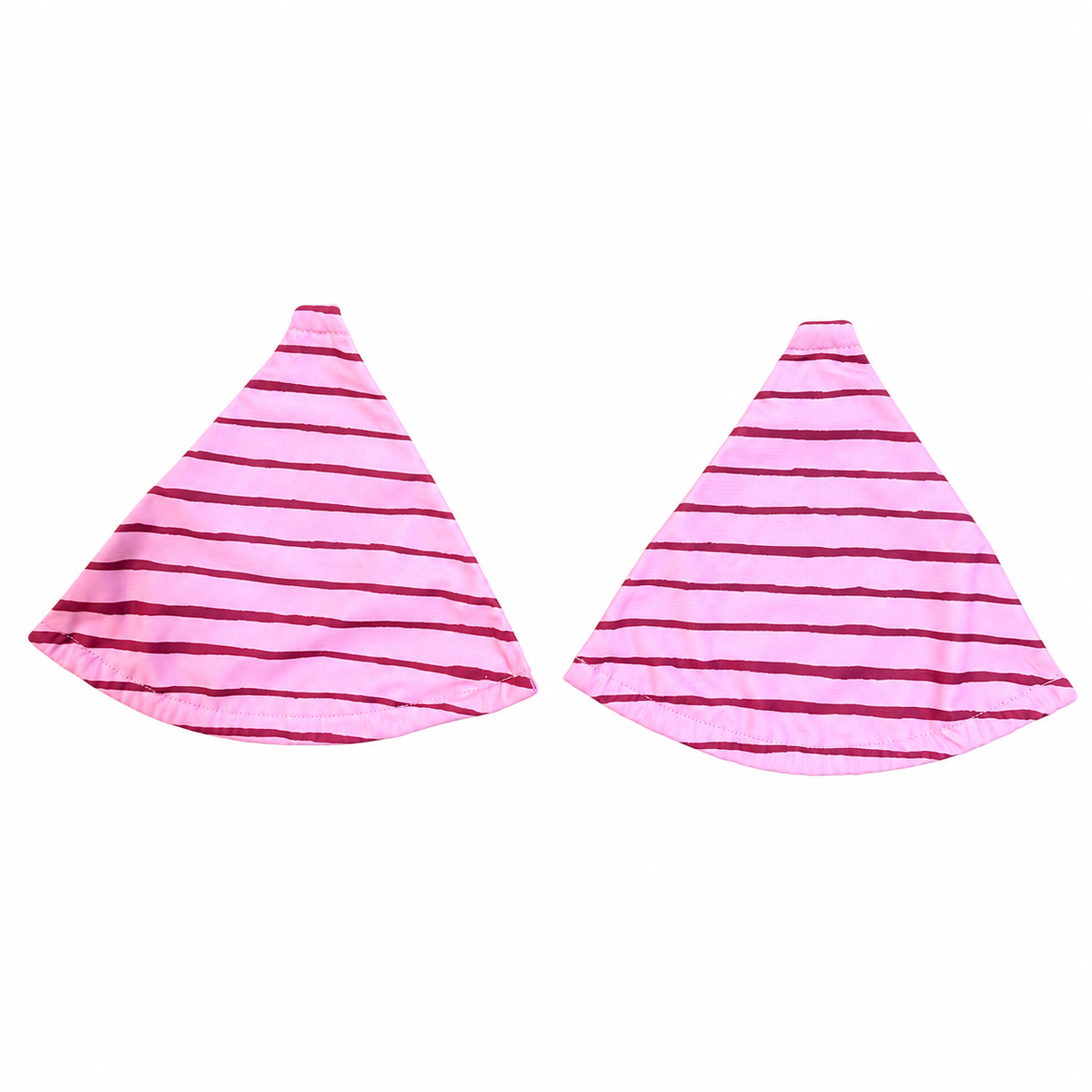 Pink & Red Stripe Bikini Top