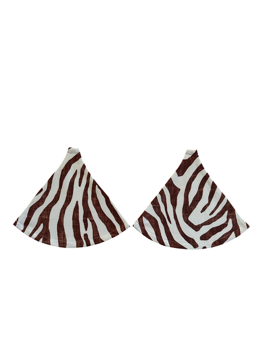Brown Zebra Bikini Top