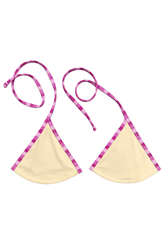 Buttercream n Stripe Bikini Top