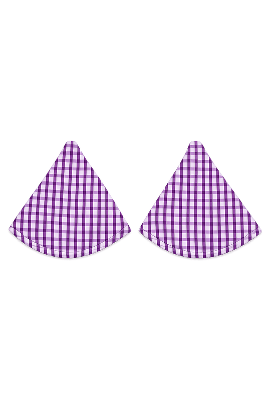 Purple Gingham Bikini Top